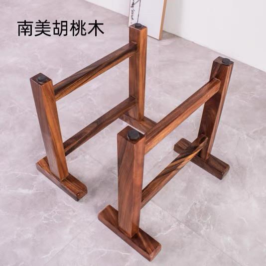 实木支架胡桃木大板茶餐桌腿木头桌脚架定制桌子腿支撑架台面