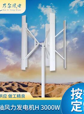 垂直轴风力发电机H微风启动边防哨所用风力发电机3000W风能设备