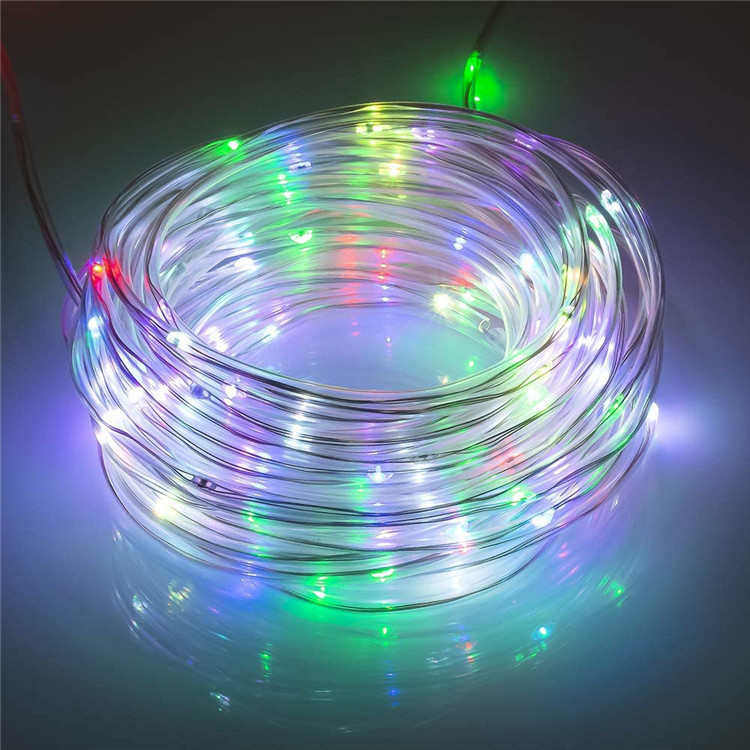 插电16色七彩同步220V灯串遥控led变色铜线灯圣诞户外装饰灯