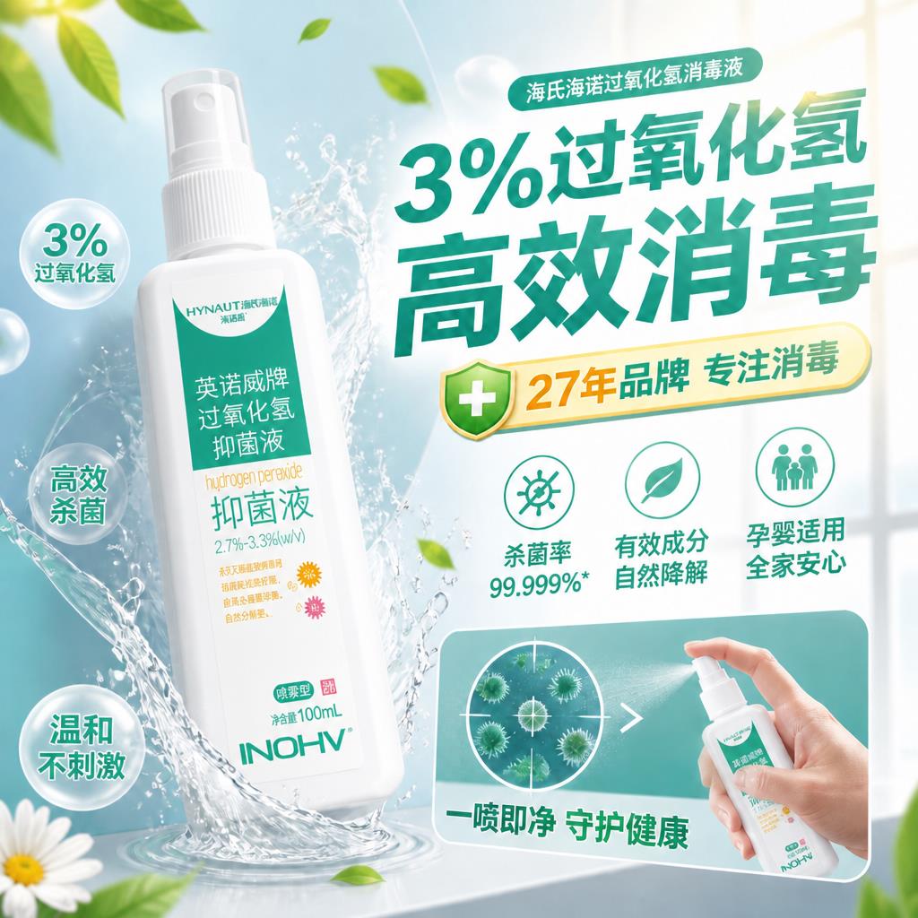 英诺威医用过氧化氢双剂氧水伤口消毒液喷100ml小瓶装护理液滴耳