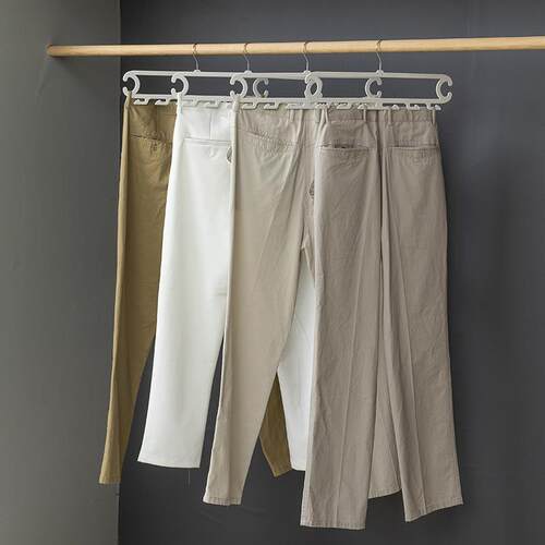 Pants Storage Wonder for Dorms - White Drying Rack with 8 Ho