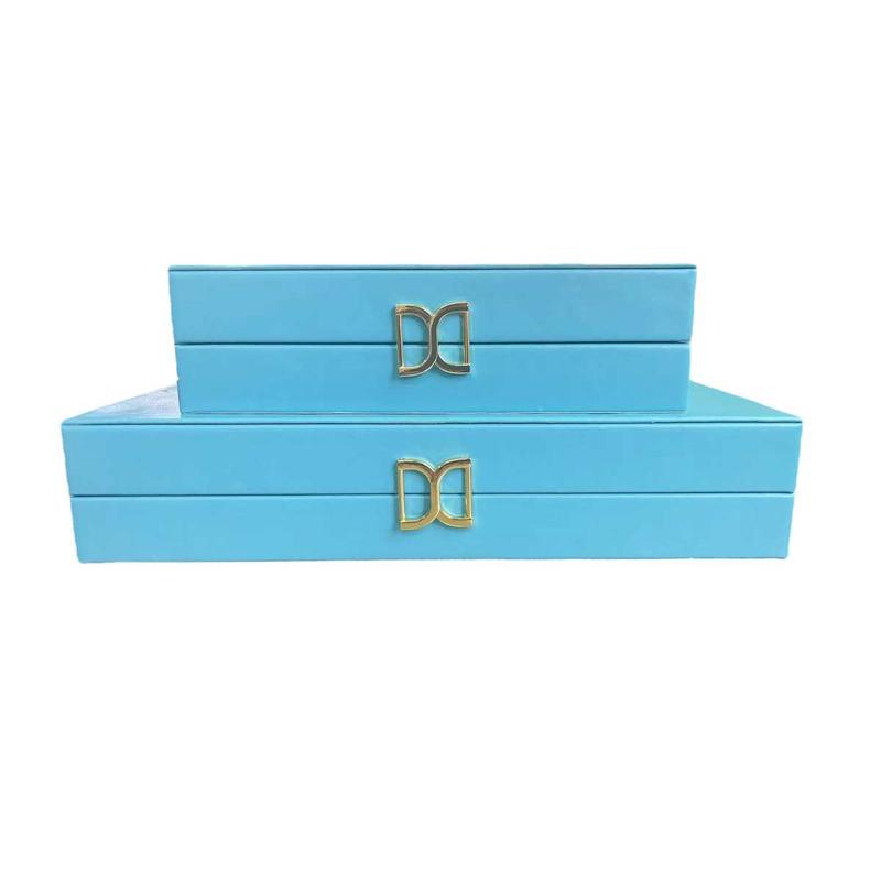 样板房珠宝首饰盒D扣现代新古典卧室软装饰品装饰盒摆件皮革收纳