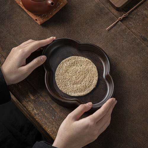 厂家黑檀实木整板壶承茶垫隔热垫养壶垫茶壶底座壶托干泡台