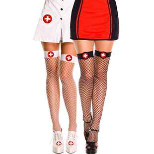 long high white socks nurse tube women mesh and Black