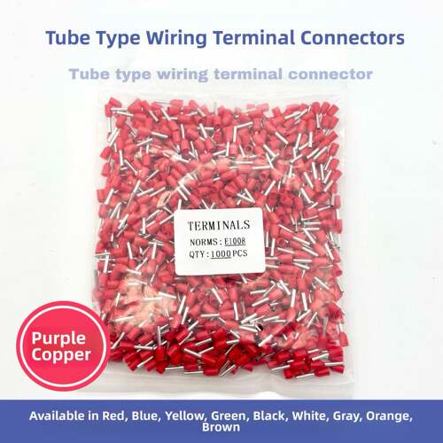 管状预绝缘端子座冷压端子端子e型管铜E0508 1000片