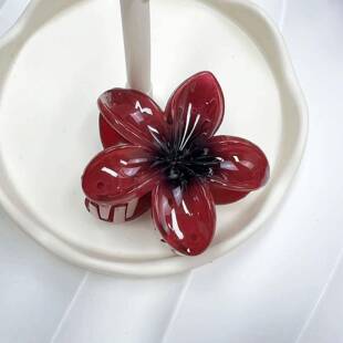 Gradient Red Flower Hair Claws Women Hair Accessories Hawaii