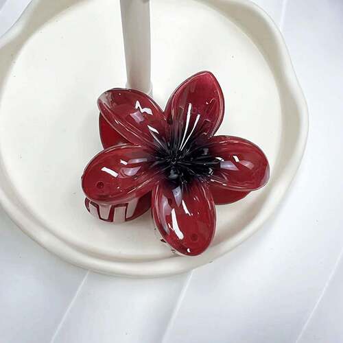 Gradient Red Flower Hair Claws Women Hair Accessories Hawaii