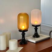 国风中氛香薰蜡烛台陶瓷烛台中式 茶室围新 禅意仿古灯陶瓷摆件罩式