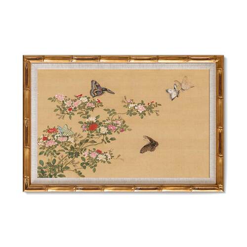 法式中古装饰画沙发背景玄关餐厅书房茶室挂画高级感中式古典壁画