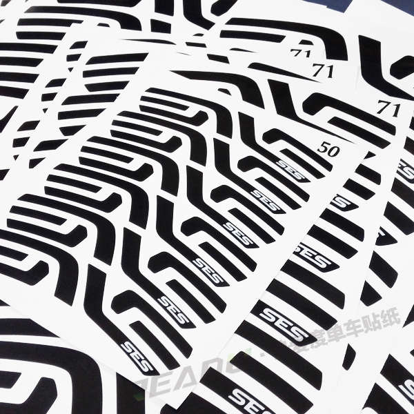 SES公路车轮组贴纸自行车C刹碟刹碳刀圈车圈轮毂反光贴黑标一轮份