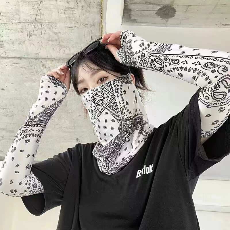 防晒袖套女冰丝凉感手套夏季开车防紫外线手袖护臂防晒手臂套百搭