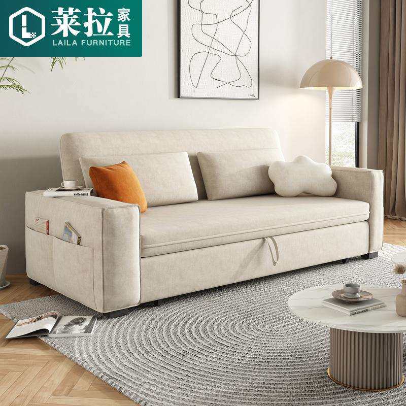 DY1908科技布沙发床折叠抽拉式客厅卧室坐卧两用多功能直排双人位