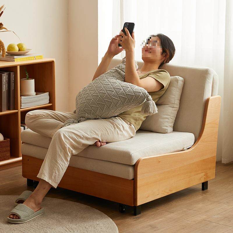 实木沙发床沙发可折叠两用折叠单人多功能小户型可伸缩可调节双人