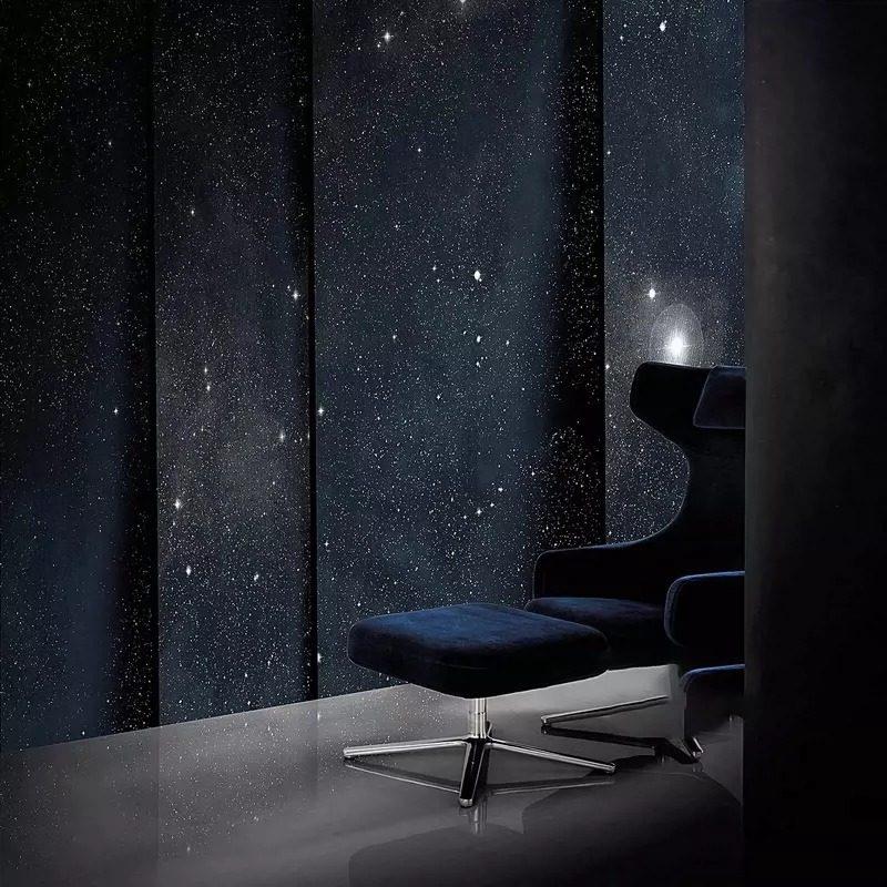 3D立体星空壁纸酒吧KTV包厢背景墙布银河星球科技感悬吊式天花板