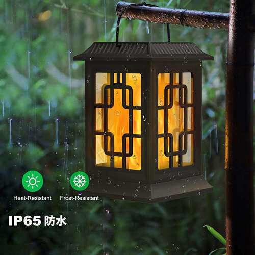 太阳能火焰宫灯手提地插草坪装饰景观灯户外28led小夜灯庭院挂灯