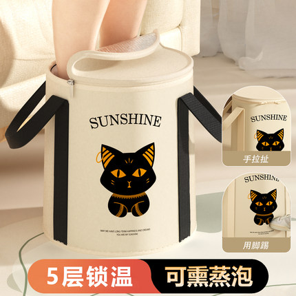 泡脚袋冬天家用可折叠泡脚桶过小腿便携式儿童过膝高深桶熏蒸新款