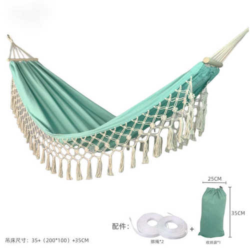 加厚防户外帆布木棒休闲秋千流苏室内吊床吊露营民宿款侧翻椅