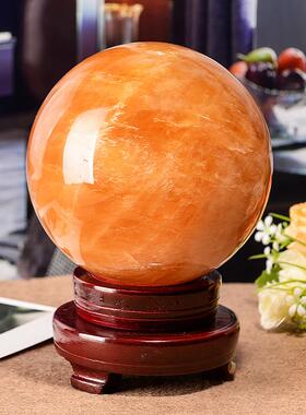 高档大小号天然黄水晶球摆件 开业乔迁礼品客厅卧室办公室装饰品