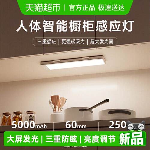 几光橱柜灯无线智能人体感应灯条磁吸厨房切菜照明灯充电