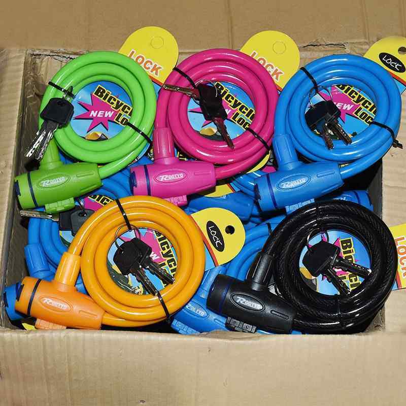 自行车圈锁山地车电动车便携钢缆锁合金钢丝锁架单车骑行装备