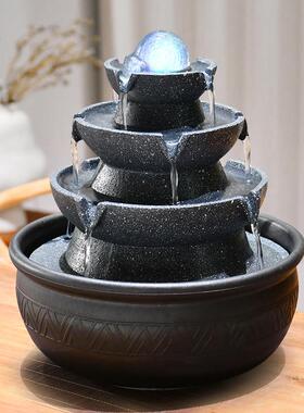 风水轮招财流水摆件循环水小型喷泉店铺生财茶室风水球桌面办公室
