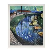 梵高丰收手绘油画世界名画向日葵玄关挂画欧式 饰画 星空立体莫奈装