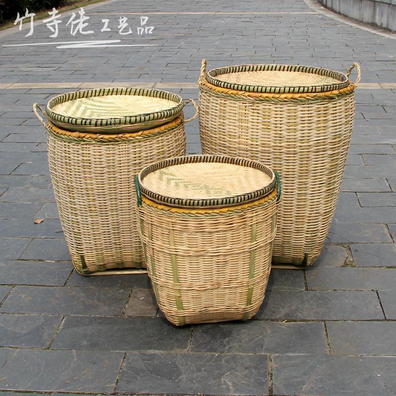 纯手工竹编大竹筐篓子抬篓竹编篓箩筐超市饭店特色收纳筐装饰道具