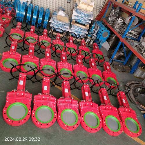 智工全衬聚氨酯刀闸阀ZGLP7PU-10QDN200耐磨矿浆阀