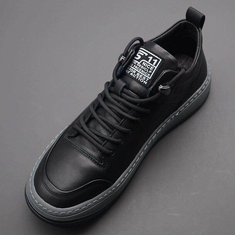 真皮运动板鞋男2025春秋新款男鞋冬季轻便舒适软底透气低帮休闲鞋