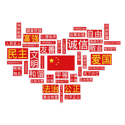 社会主义核心价值观墙贴纸标牌党建员文化活动红色主题装饰布置