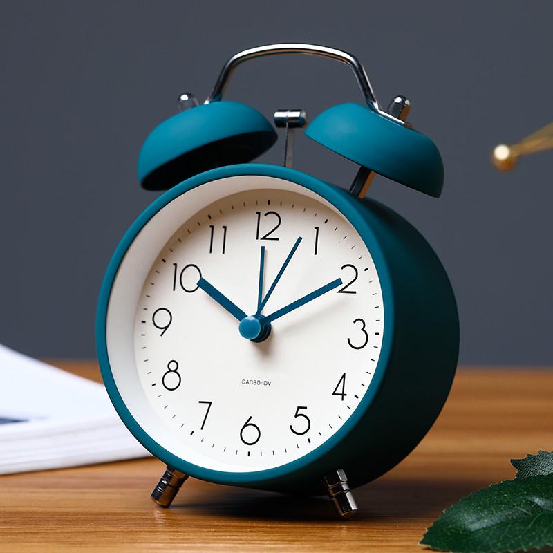 小闹钟创意个性儿童床头静音台式石英钟桌面小摆件电子时钟表厂家