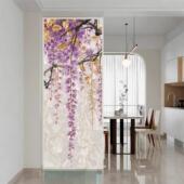 入户门玄关隔断珐琅彩工艺玻璃双面透光客厅屏风美欧法式 叠翠流金