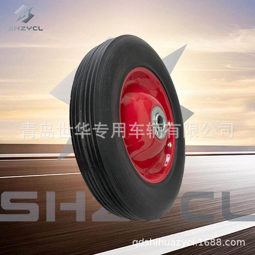 厂家供应 脚轮实心橡胶轮子 8寸手推车轱辘工具车静音轮胎