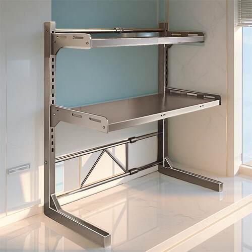 台面空气炸锅微波炉烤箱电饭锅收纳层架子可伸缩厨房置文化创意餐