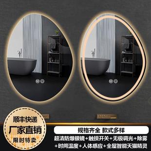 现代简约设计 LED浴室镜异形镜子智能镜梳妆镜双触摸防雾镜