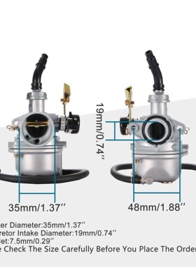 PZ19带空气滤清器电缆的化油器50cc 70cc 90cc 110cc 125cc越野车