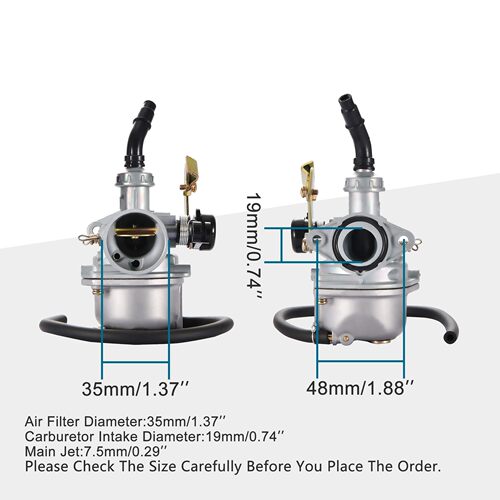 PZ19带空气滤清器电缆的化油器50cc 70cc 90cc 110cc 125cc越野车