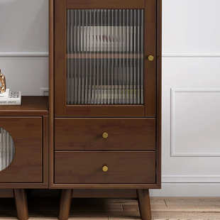 北欧实木电视边柜现代简约客厅高低斗柜子分层收纳家用组合柜批发