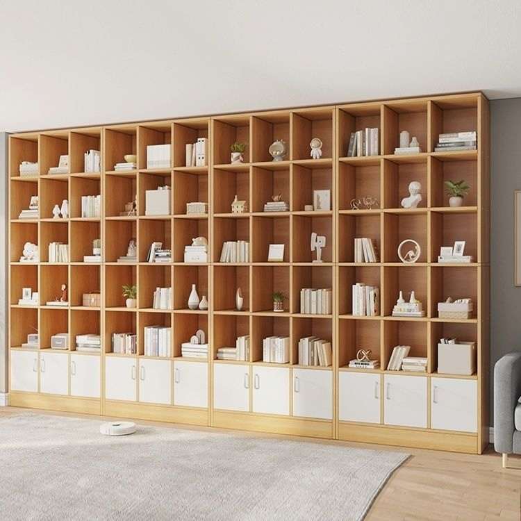 办公室家用带柜门开放式落地多层收纳置物书架客厅书房大容量书柜