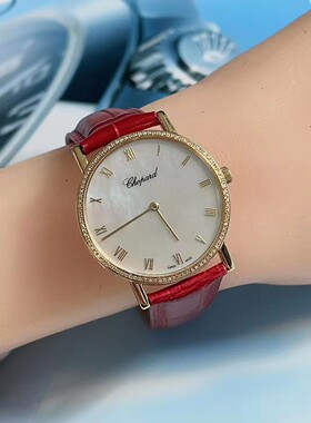 一口价95新33mm萧邦Classic163154贝母盘玫瑰金手动机械女表正品