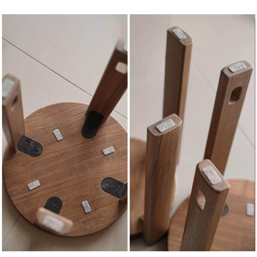 实木830堆叠叠凳餐黑胡桃木组合圆凳小户厅型家可放凳子用客厅家