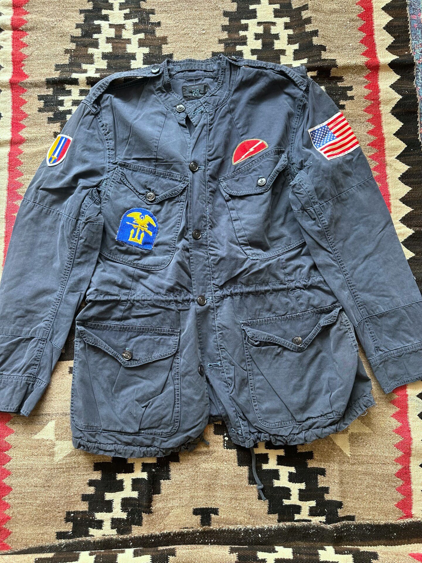 RRL Distressed Military Patch Jacket