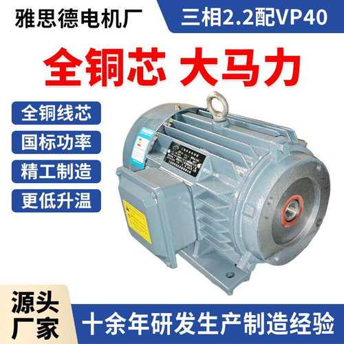 三相电动机380v液压站2.2/3/4/5.5/7.5W配VP20/40叶片泵电机
