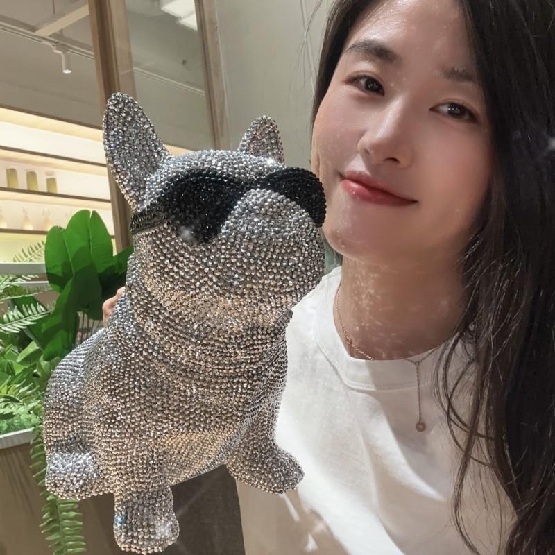 贴钻法斗纸巾盒创意客厅房间办公桌茶几餐厅桌面抽纸盒陶瓷摆件
