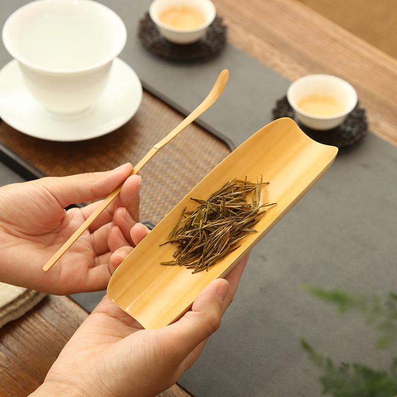 玉竹抛光茶则手工茶勺茶匙赏茶茶铲茶道茶荷茶具君子