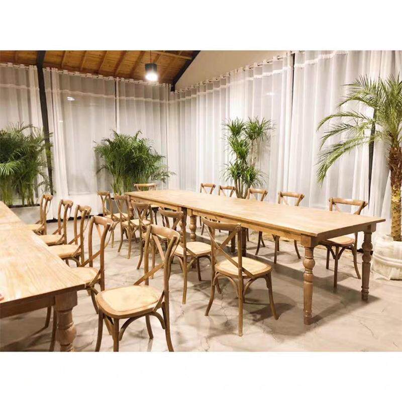 美式实古木桌子欧式复长做旧餐桌桌法式餐厅简约方CZ13-SD形长餐