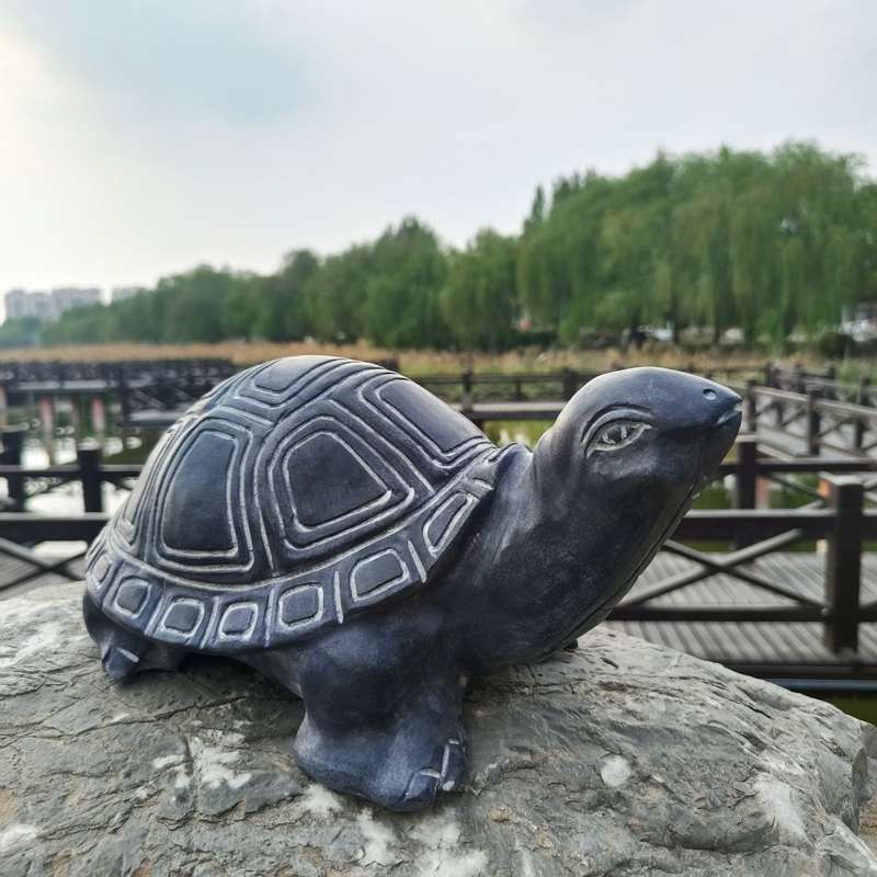 石雕青石小乌龟石头家用工艺品摆件吐水景观装饰鱼缸造景花园庭院