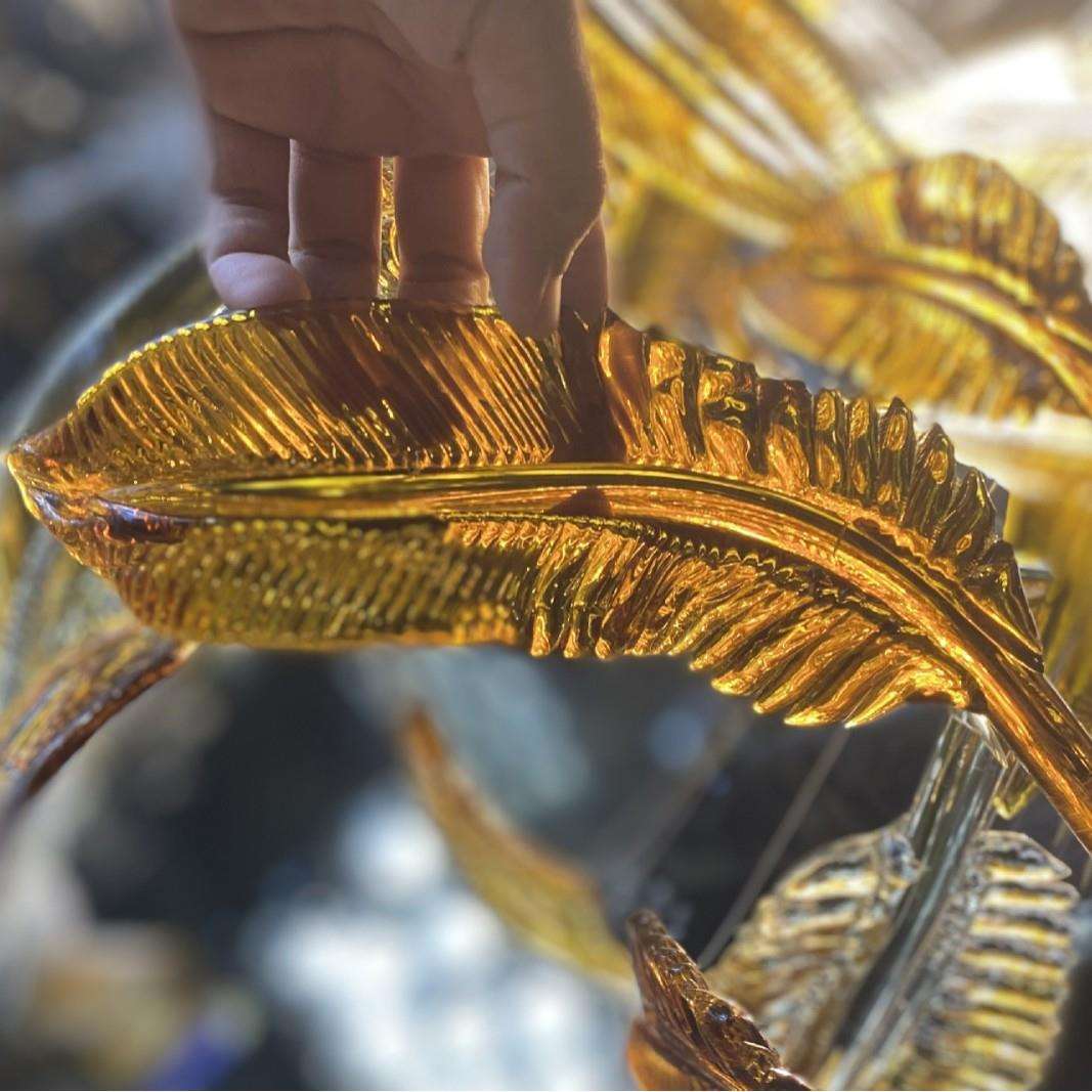 羽毛手工玻璃售楼部商场艺术楼梯灯餐厅灯吊灯工程灯具非标
