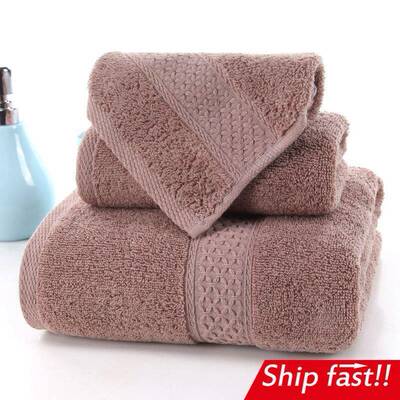 3pcs set cotton beach bath face towel 全棉毛巾浴巾三件套