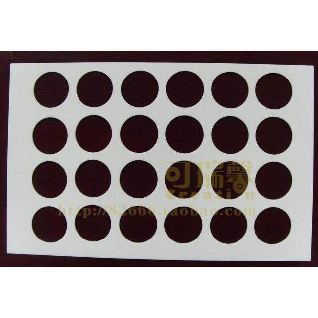 DIY巧克力转印纸生日蛋糕店制作烘焙用纸配套矽胶模具模板圆形4CM